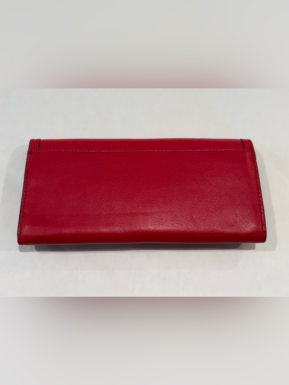 Coach Taylor Pebble Red Leather Slim Envelope Wallet with Gold Hardware - Picture 2 of 7